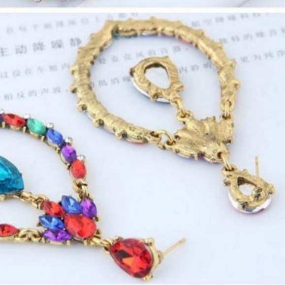 Gemstone Statement Earrings - Picture 5 of 5